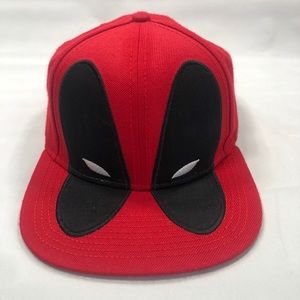 MARVEL DEADPOOL red flat brim baseball HAT CAP EUC
